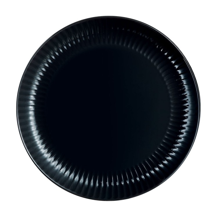 6 assiettes plates noires 25 cm -COTTAGE