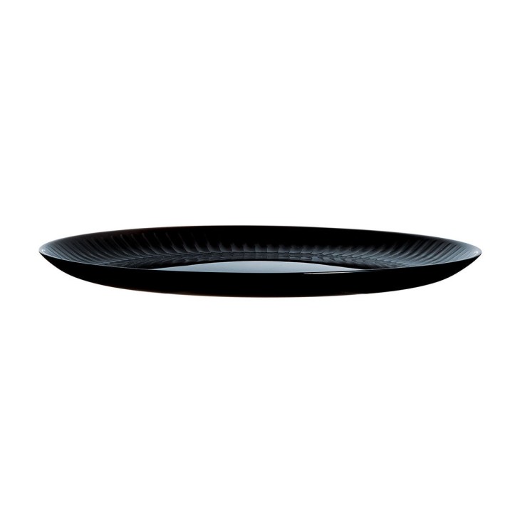 6 assiettes plates noires 25 cm -COTTAGE