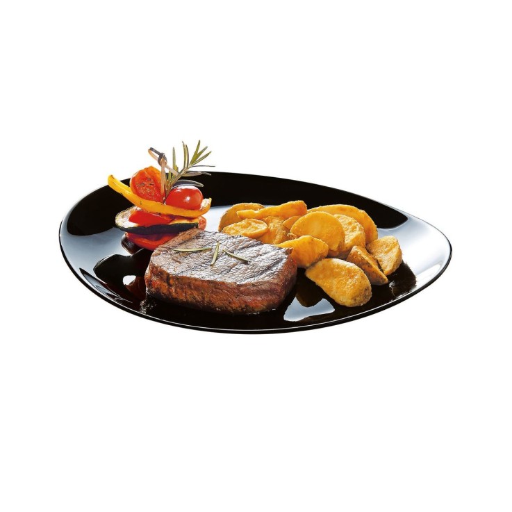 6 assiettes à steak noires 30cm -FRIEND'S TIME
