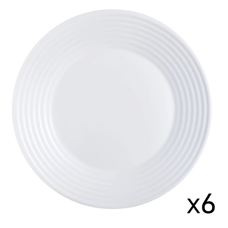 6 assiettes blanches 25cm en opale