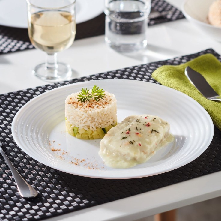 6 assiettes blanches 25cm en opale