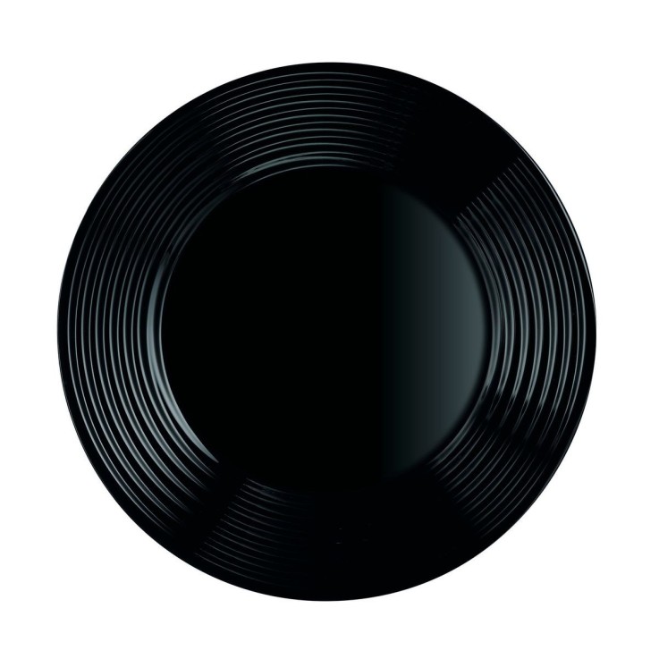 6 assiettes plates noires 25cm -HARENA