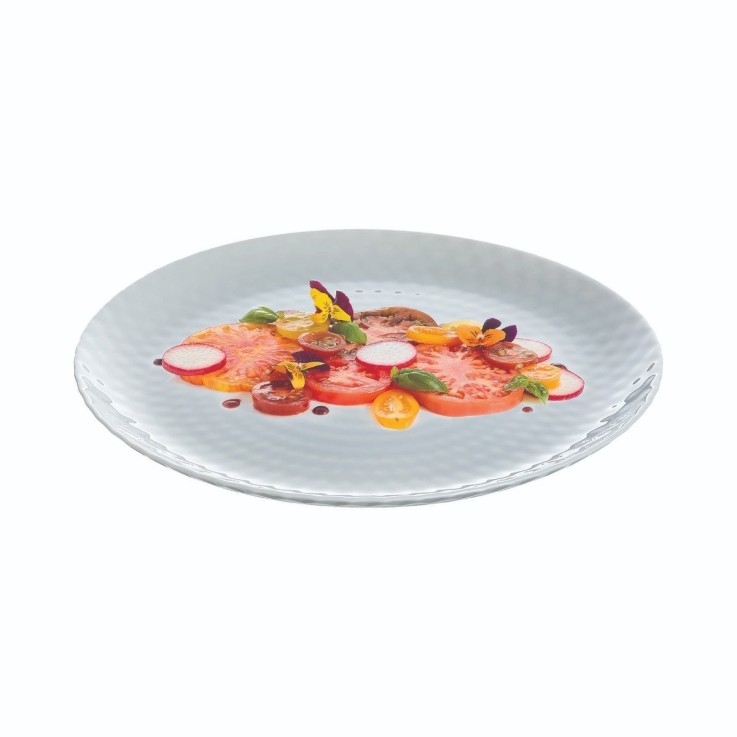 6 assiettes plates grises 25 cm -PAMPILLE