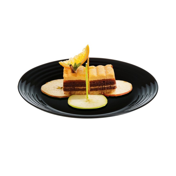 6 assiettes à dessert noires 19cm -HARENA