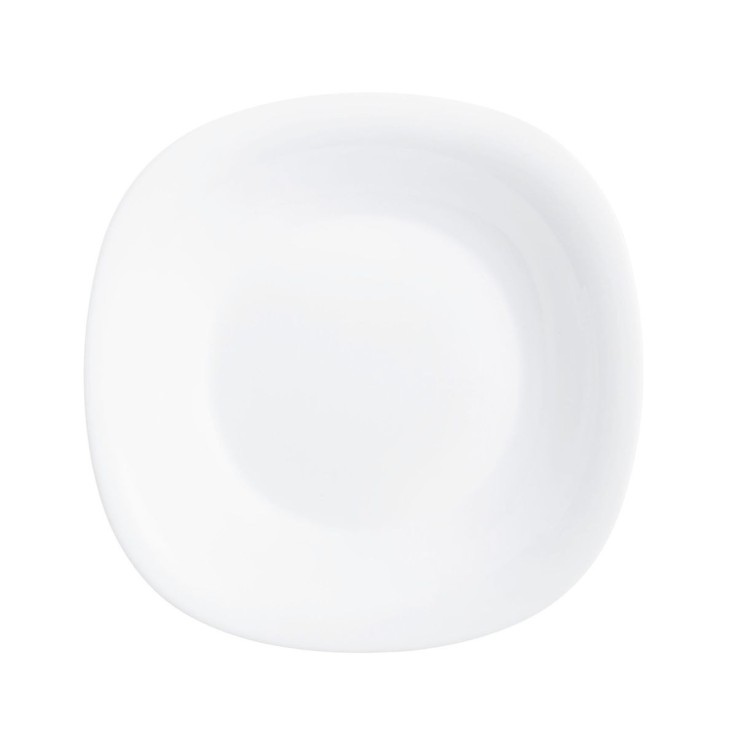 6 assiettes creuses blanches 22,8 x 21,2 cm -CARINE