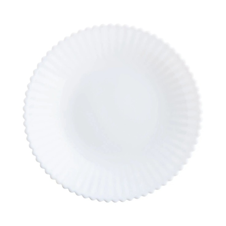 6 assiettes creuses blanches en opale 20 cm -BLOOM