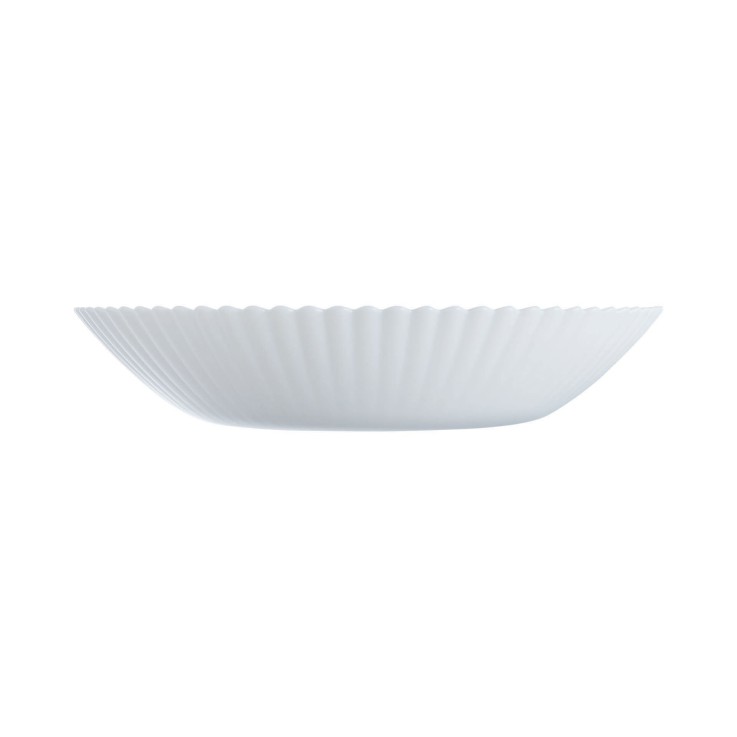 6 assiettes creuses blanches en opale 20 cm -BLOOM