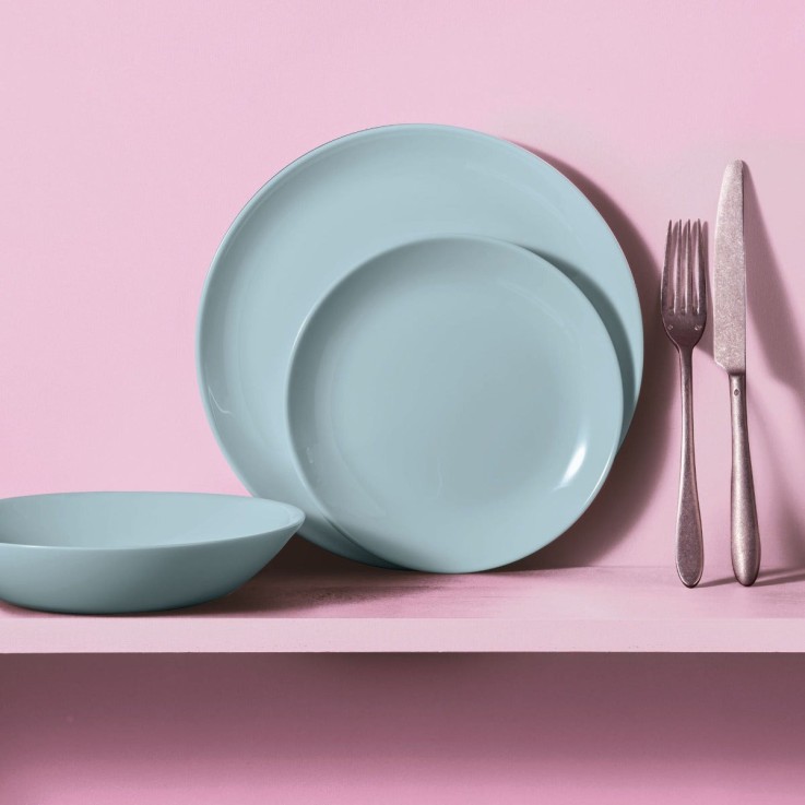 6 assiettes creuses bleues 20 cm -DIWALI
