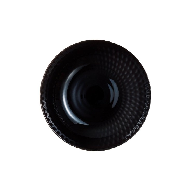 6 assiettes creuses noires 20 cm -PAMPILLE