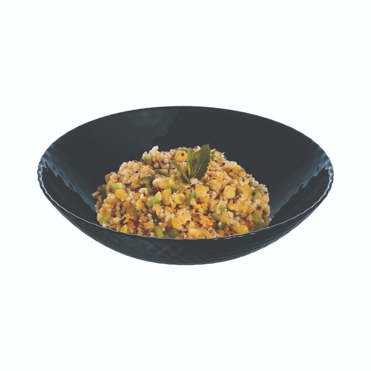 6 assiettes creuses noires 20 cm -PAMPILLE