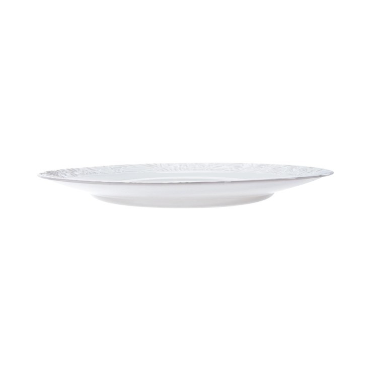 6 assiettes plates blanches en opale 25 cm -DANBURY