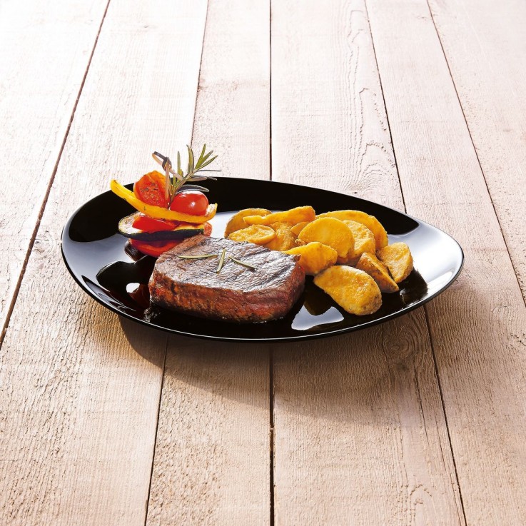 6 assiettes à steak noires -FRIEND'S TIME