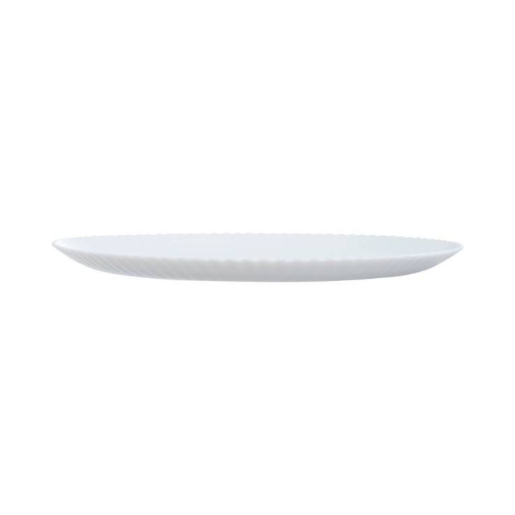 6 assiettes plates blanches en opale 25 cm -BLOOM