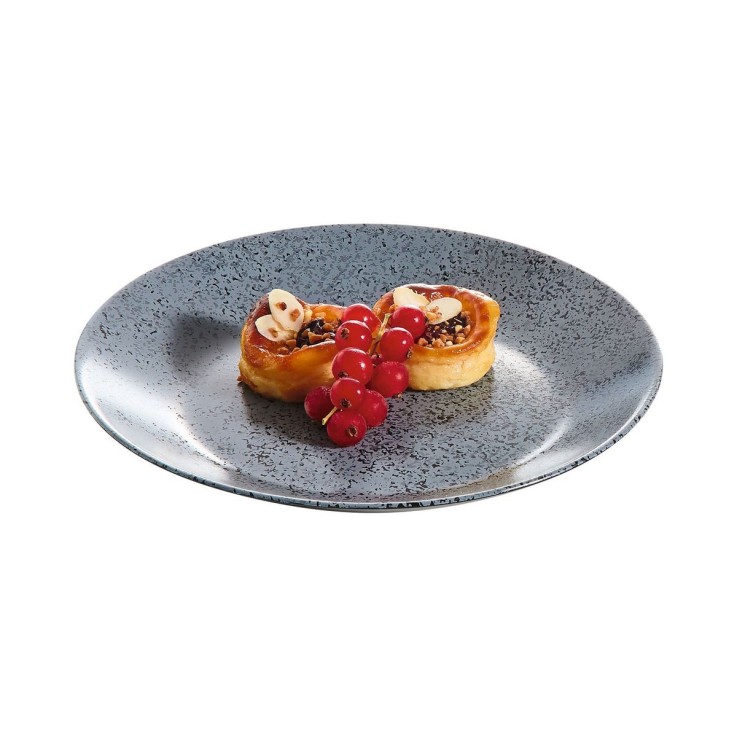 6 assiettes à dessert noires 18 cm -SLATE