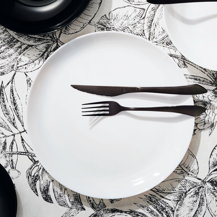 6 assiettes plates blanches 25cm -DIWALI