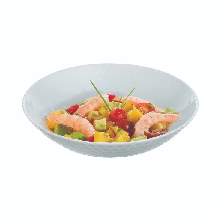 6 assiettes creuses grises 20 cm -PAMPILLE