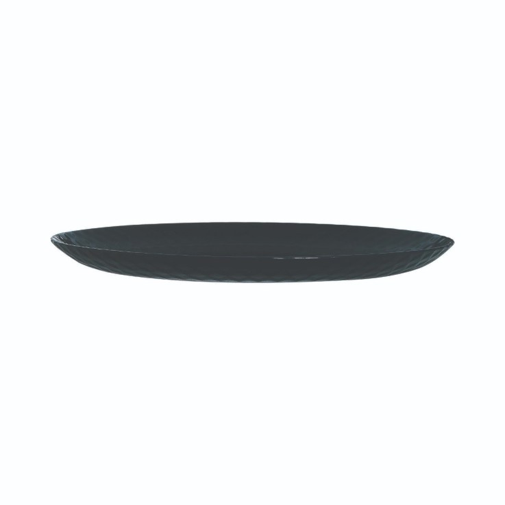 6 assiettes plates noires 25 cm -PAMPILLE