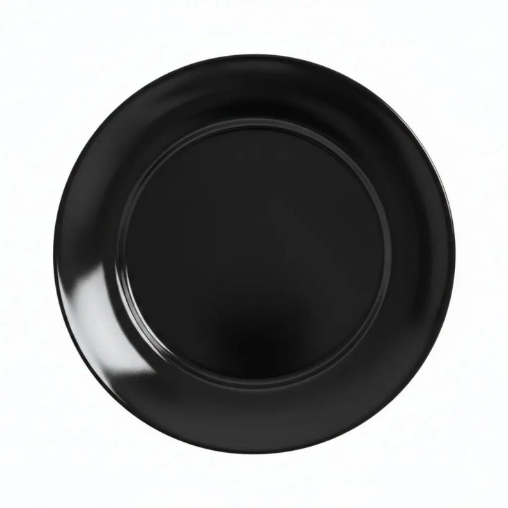 6 assiettes à dessert noires en verre 18 cm -APY
