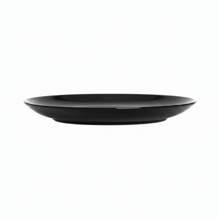 6 assiettes à dessert noires en verre 18 cm -APY