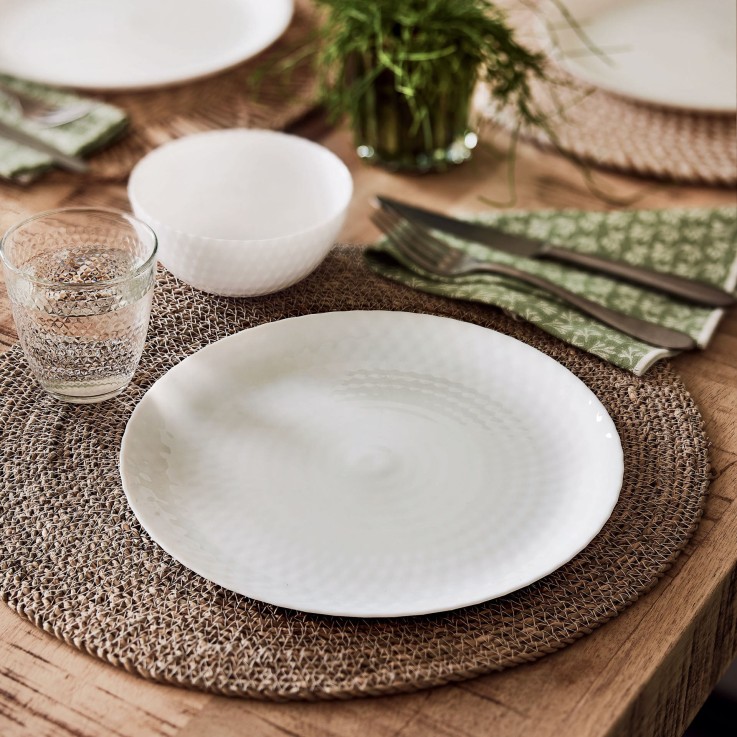 6 assiettes à dessert blanches 19 cm -PAMPILLE