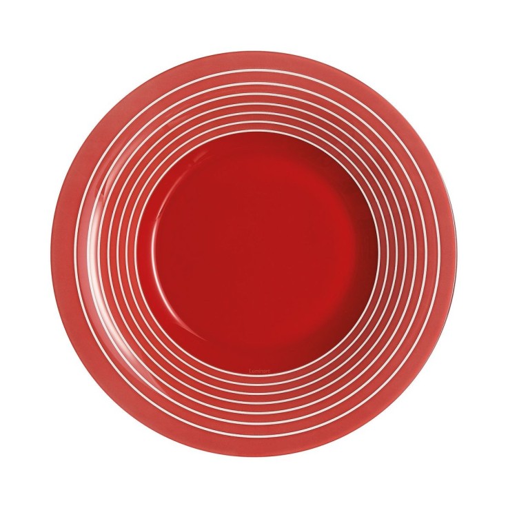 Assiette creuse rouge 21.5 cm -FACTORY