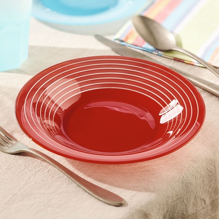 Assiette creuse rouge 21.5 cm -FACTORY