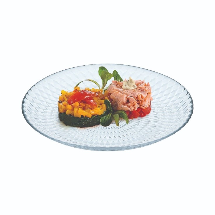 6 assiettes à dessert en verre 19 cm -PAMPILLE