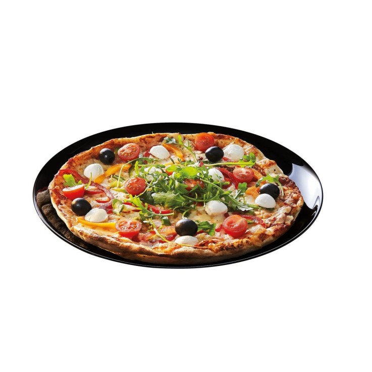 6 assiettes à pizza noires 32 cm -FRIEND'S TIME