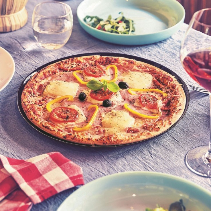 6 assiettes à pizza noires 32 cm -FRIEND'S TIME