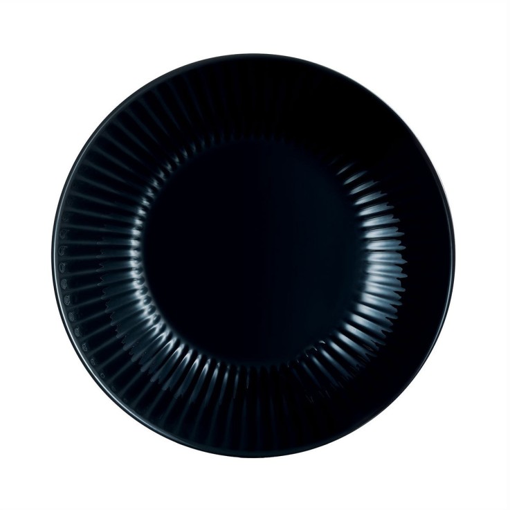 6 assiettes creuses noires 20 cm -COTTAGE