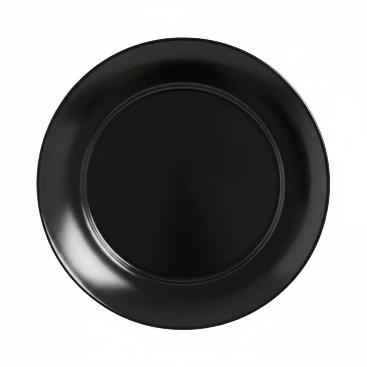 6 assiettes plates noires en verre 25 cm -APY
