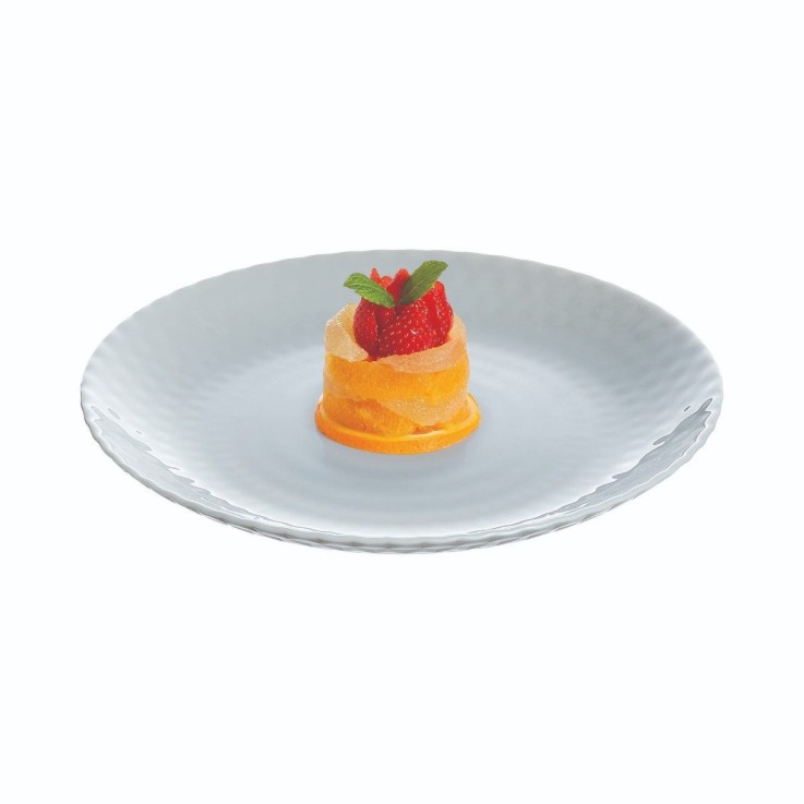 6 assiettes à dessert grises 19 cm -PAMPILLE