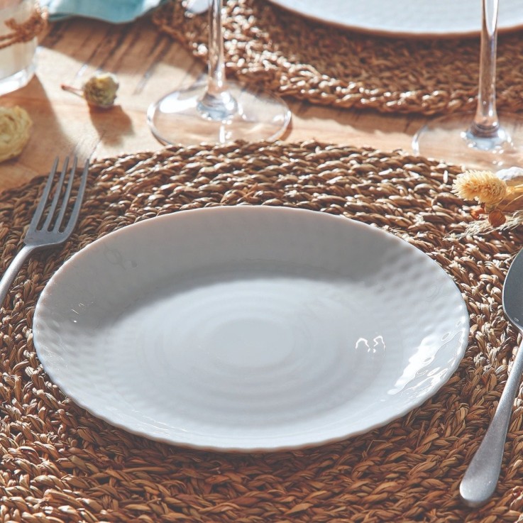 6 assiettes à dessert grises 19 cm -PAMPILLE