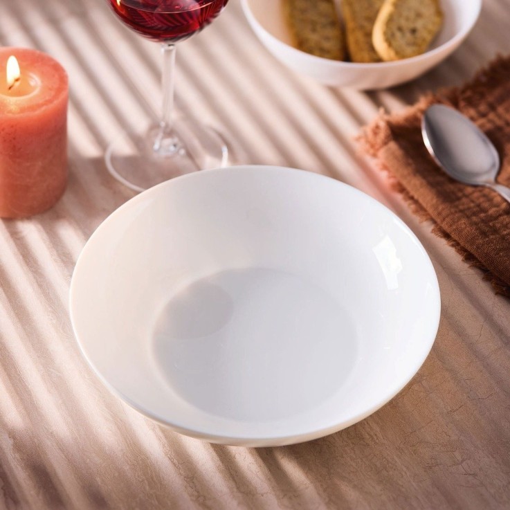 6 assiettes creuses blanches 20 cm -APY
