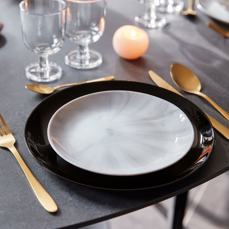 6 assiettes noires 25 cm -DIWALI