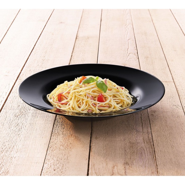 6 assiettes plates noires 29cm -FRIEND'S TIME