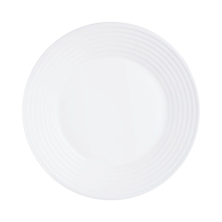 6 assiettes plates blanches 25cm -HARENA