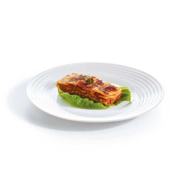 6 assiettes plates blanches 25cm -HARENA