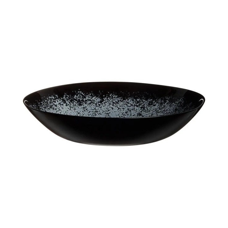 6 assiettes creuses noires 20 cm -SLATE
