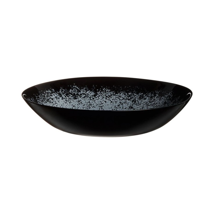 6 assiettes creuses noires 20 cm -SLATE