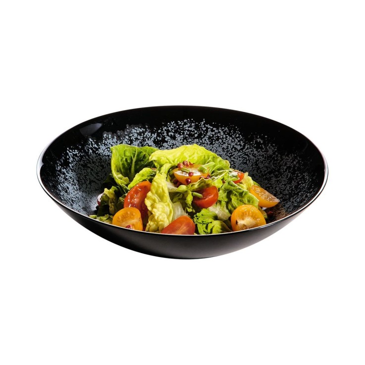 6 assiettes creuses noires 20 cm -SLATE