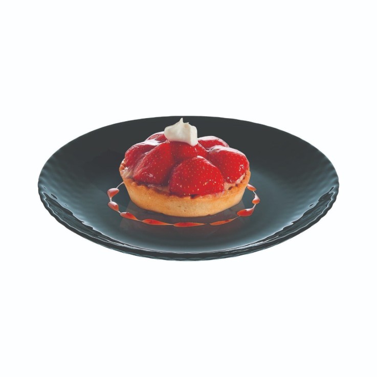 6 assiettes à dessert noires 19 cm -PAMPILLE