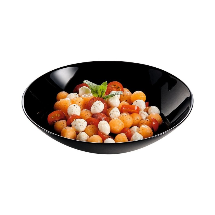 6 assiettes creuses noires 20cm -DIWALI