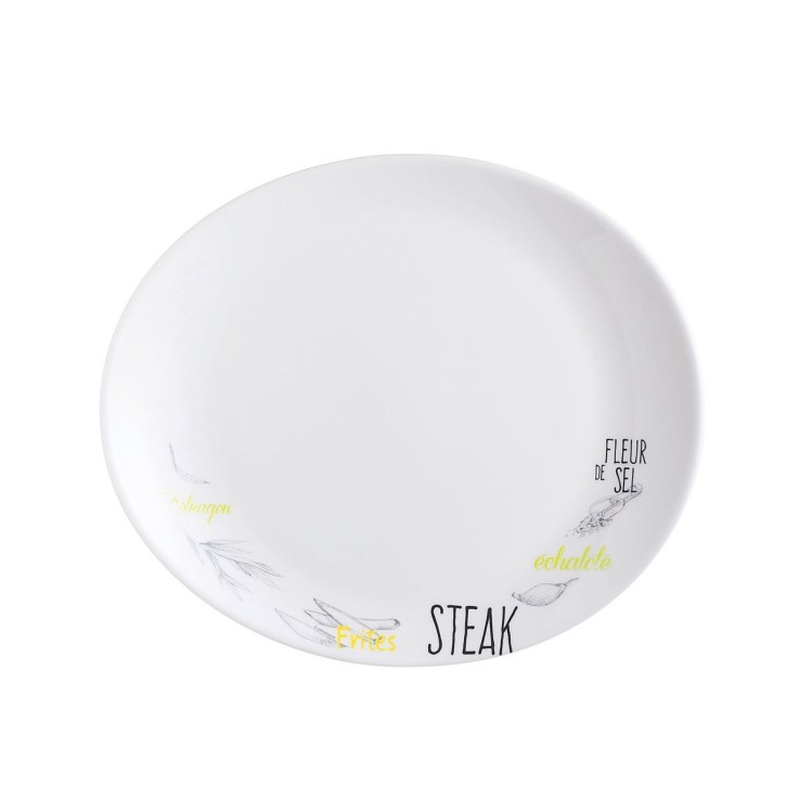 Assiette à steak blanche 30 cm -FRIEND'S TIME