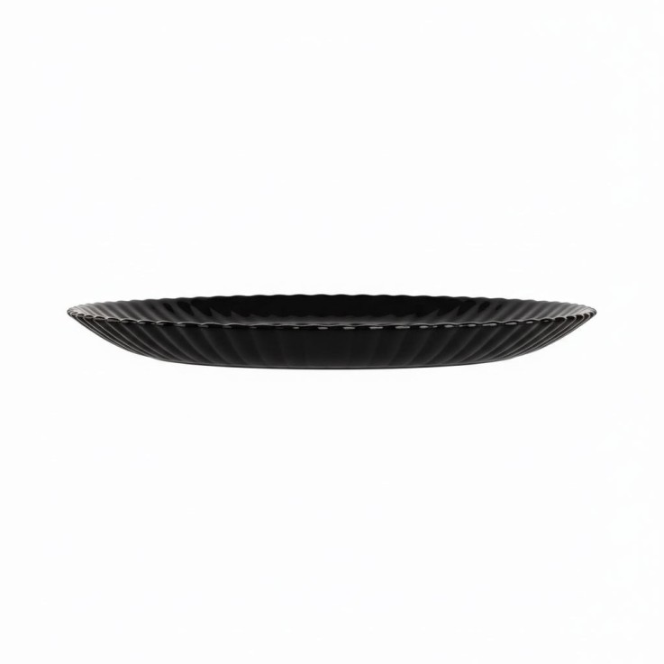 6 assiettes à dessert noires en verre 19 cm -BLOOM