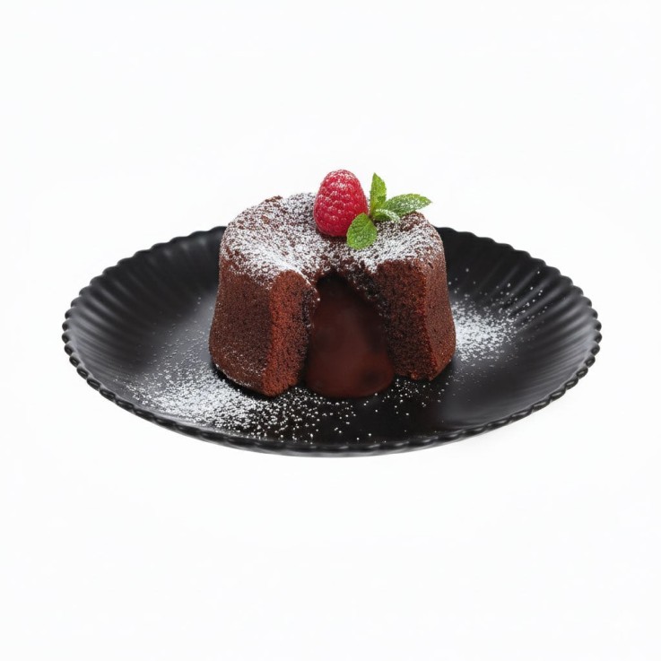 6 assiettes à dessert noires en verre 19 cm -BLOOM