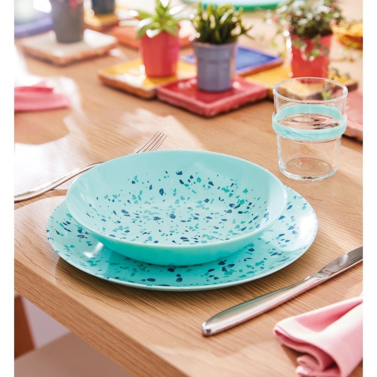 Assiette creuse turquoise 20cm -VENEZIA