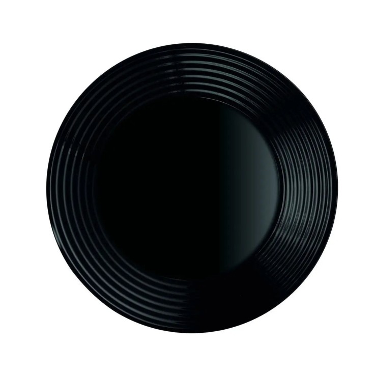 6 assiettes creuses noires 24cm -HARENA