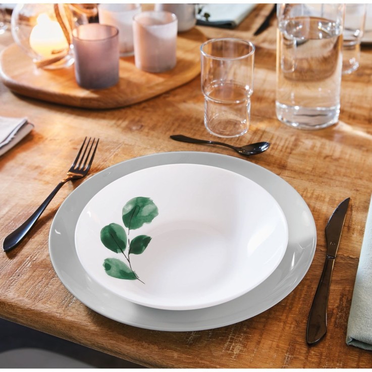 6 Assiettes creuses 20 cm -EUCALYPTUS