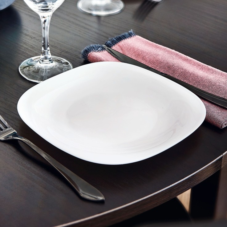 6 assiettes blanches 21 x 19,6 cm -CARINE